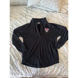Victoria’s Secret VS PINK Black Pullover Sweatshirt Pockets Logo Back Women’s S